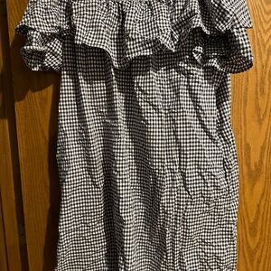 Tommy Hilfiger Navy and White Checkered Dress